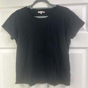Black T-Shirt with Gold Stitching by Sundry
